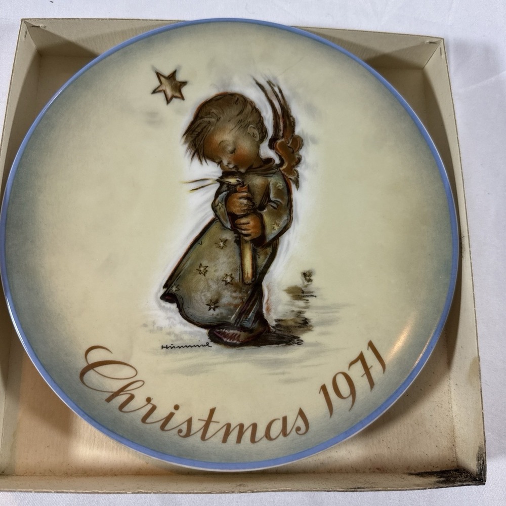 Limited 1st Edition Hummel Christmas Plate 1971 Goebel West Germany Sister Berta